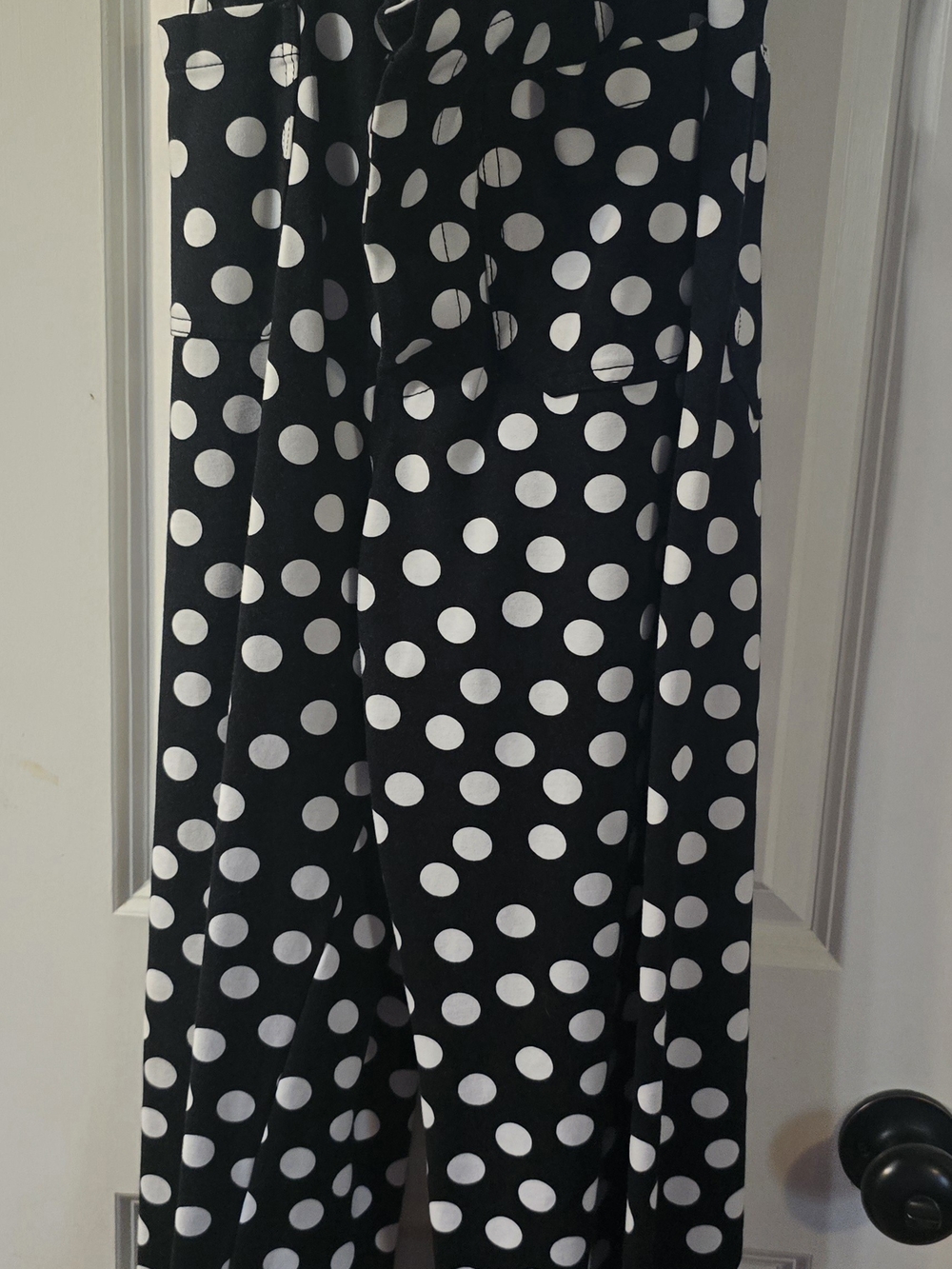 Anthropologie Black and White Polka Dot Cropped Pants